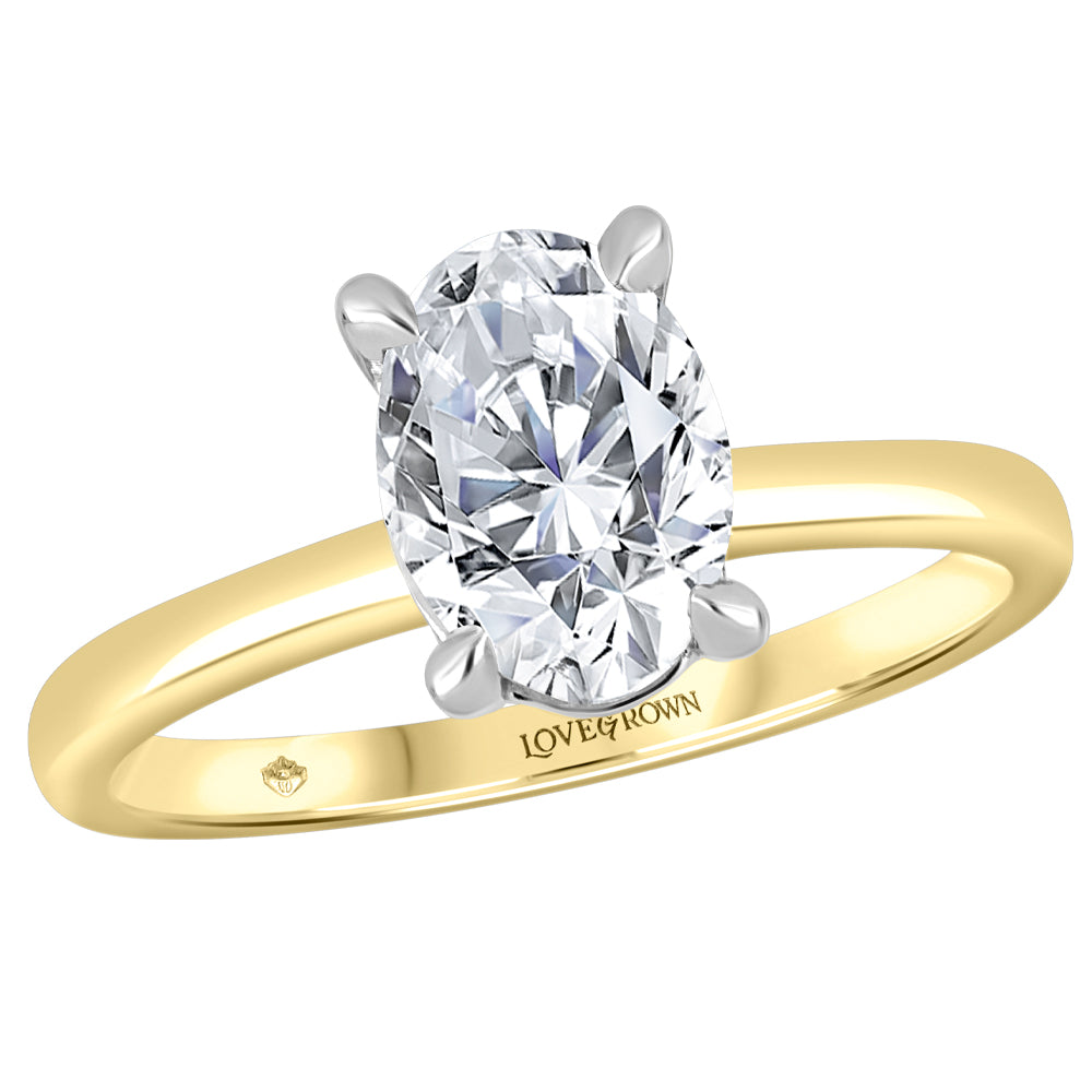 Love Grown 10ky 0.50ct LG Oval Cut Engagement Ring