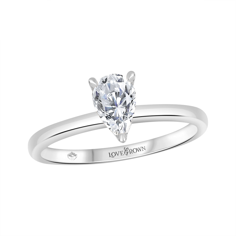 Love Grown 10kw 0.50ct LG Pear Cut Engagement Ring