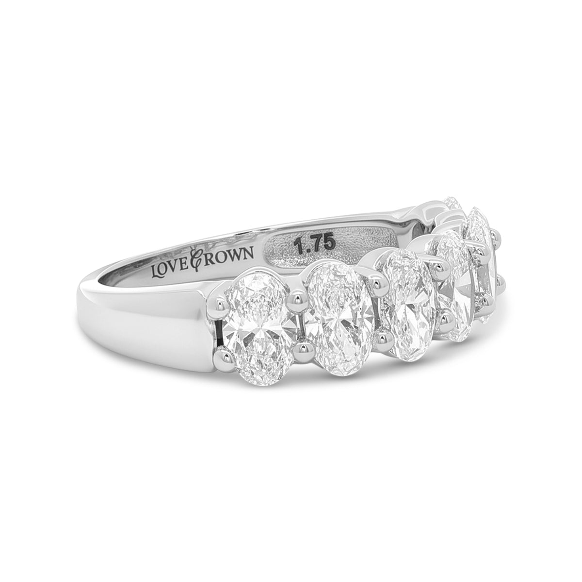 Love Grown 14k White Gold Oval Lab Diamond Band
