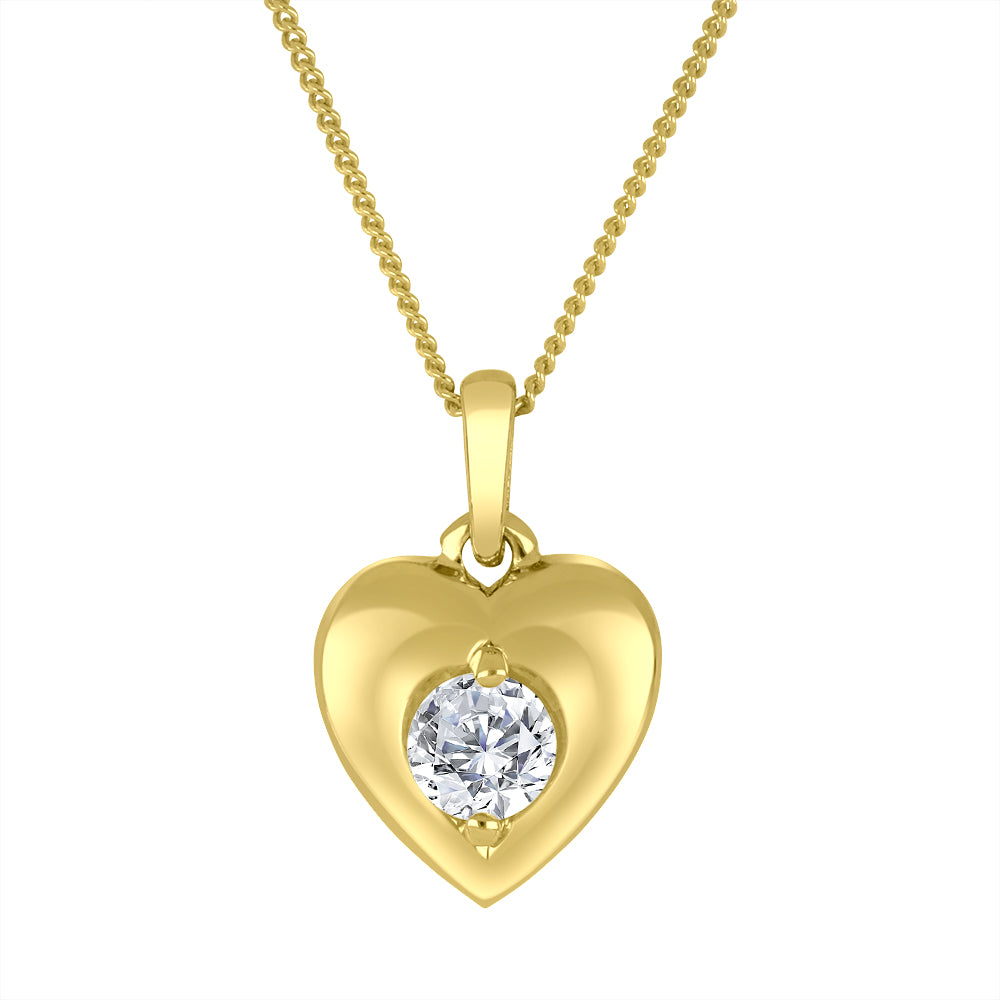 10k yellow gold heart pendant