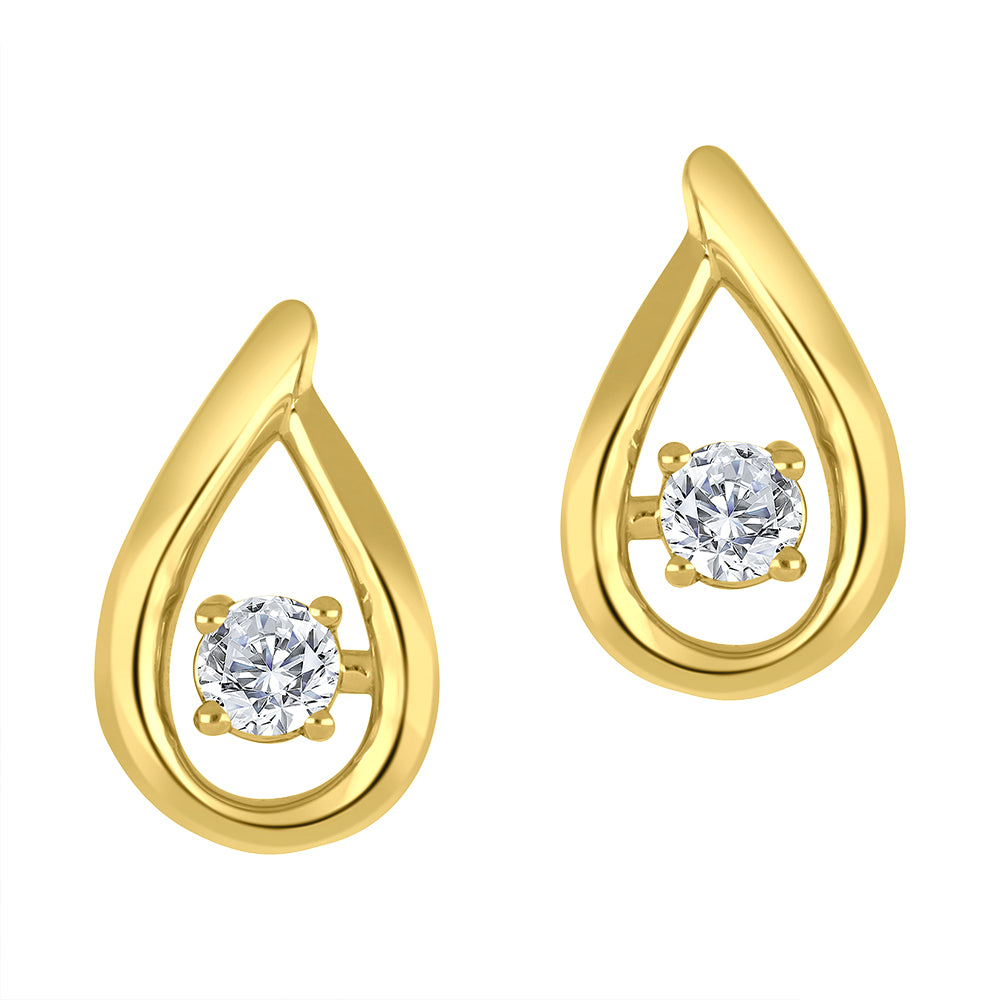 10k yellow gold teardrop stud