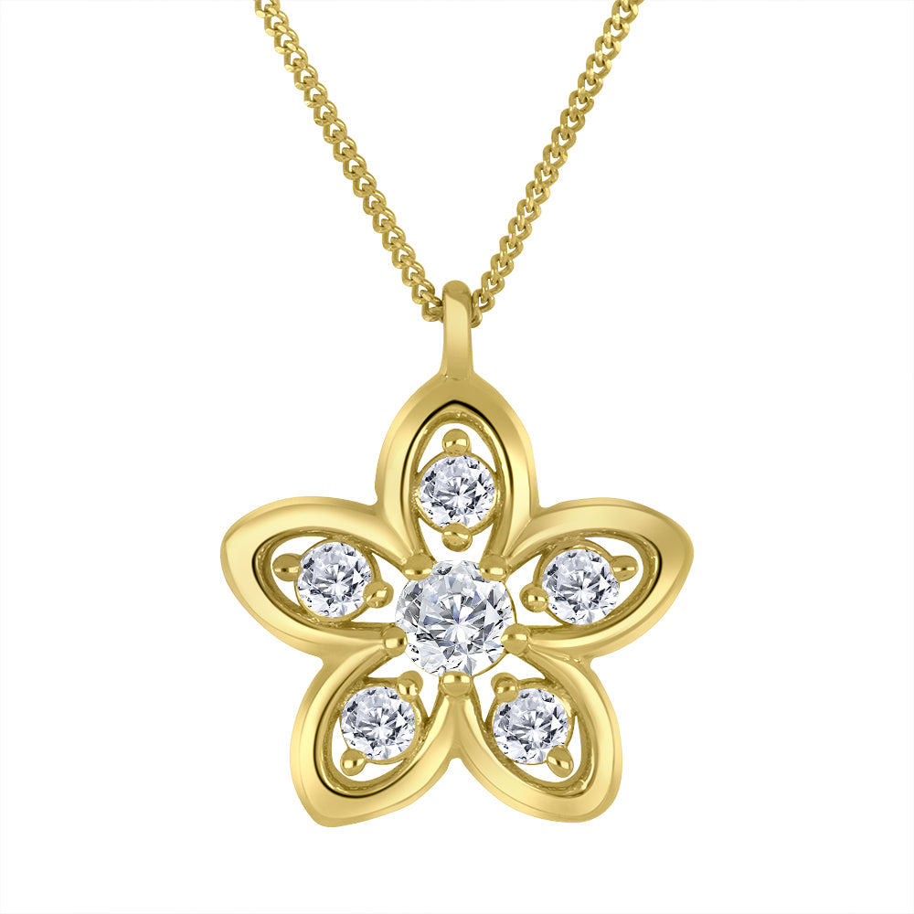 10k yellow gold floral pendant