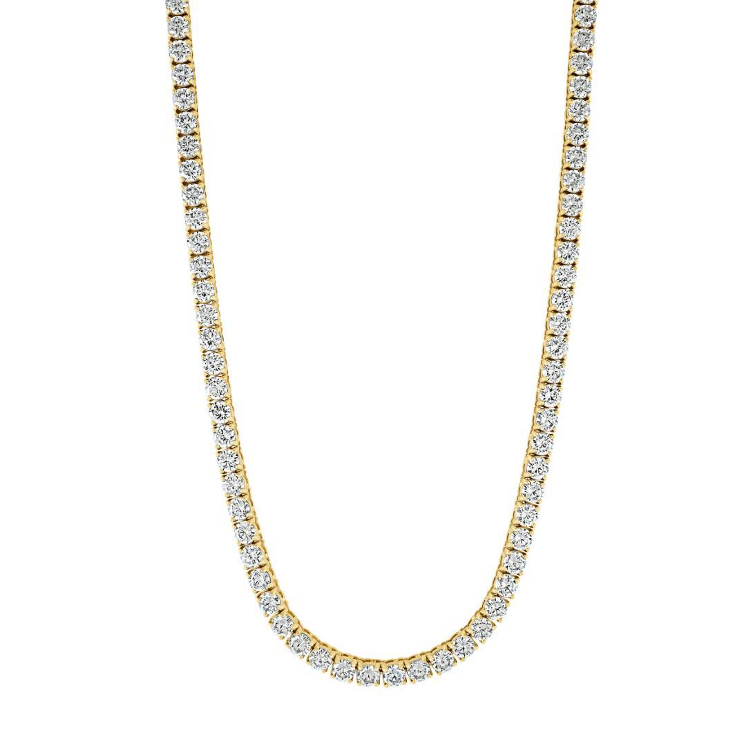 3mm Tennis Necklace in Yellow, 22"