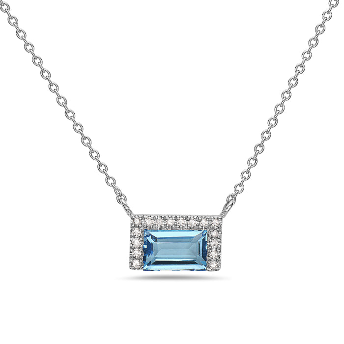 14k white gold necklace (8 x 5