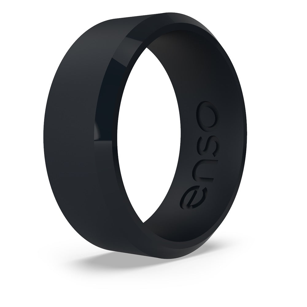 ENSO BEVEL SILICONE RING - OBSIDIAN Size 12