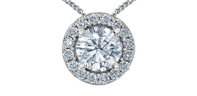 Lab-Grown Diamond Halo Pendant, 0.63TDW