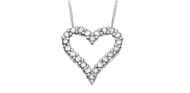 10K Heart Pendant, 0.50TDW