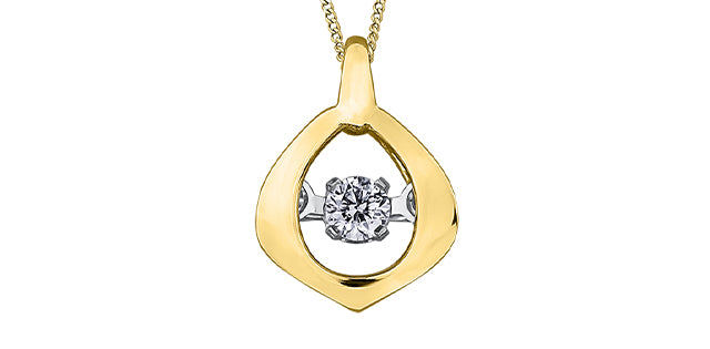 Pulse 10K Yellow Gold 0.02ct Moving Diamond Pendant Necklace