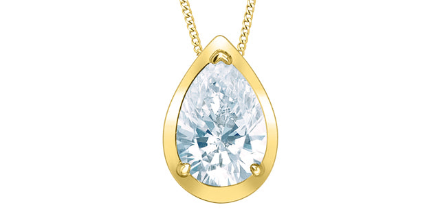 Pear Shaped Picture Frame Lab-Grown Diamond Pendant, 0.50TDW