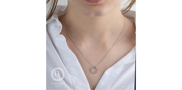 Lab-Grown Open Circle Diamond Pendant, 0.50TDW