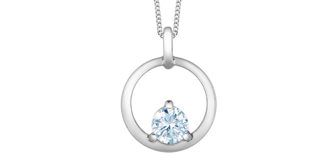 Lab-Grown Diamond Open Circle Pendant, 0.30TDW