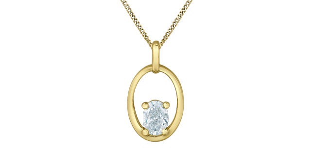 Lab-Grown Diamond Open Oval Pendant, 0.30TDW
