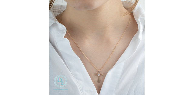Cross Pendant with Lab-Grown Diamond, 0.20TDW