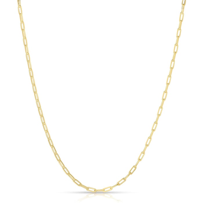 1.8MM Paperclip Chain, Gold Vermeil, 18"