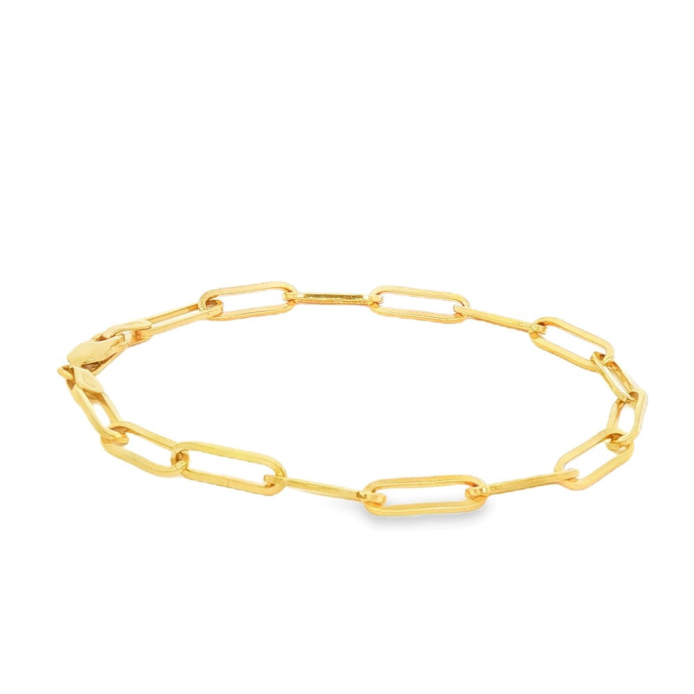 14K Paperclip Bracelet- 7.5"