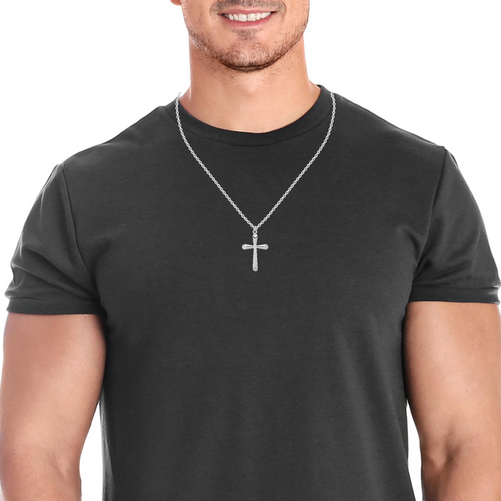 Silver Polished Flat Cross Pendant.