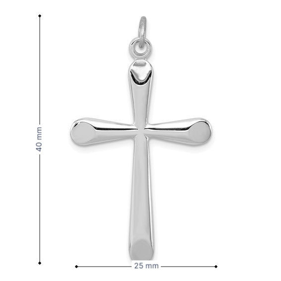 Silver Polished Flat Cross Pendant.