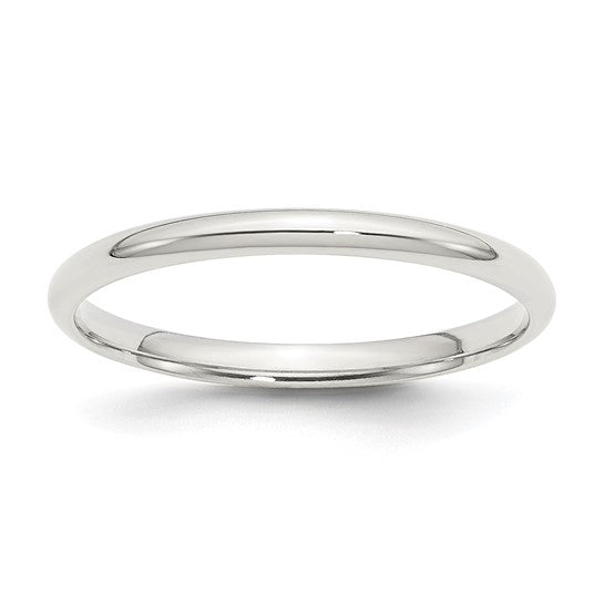 2MM Comfort Fit Sterling Silver Domed Band, size 7.5