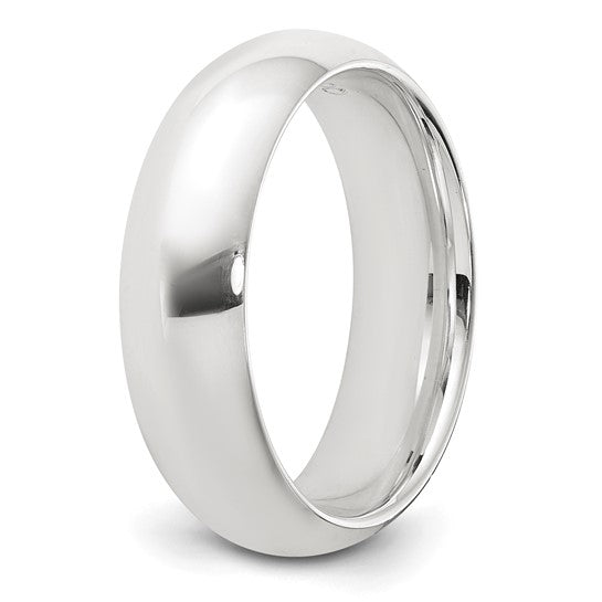 6MM Comfort Fit Sterling Silver Domed Band, size 13.5