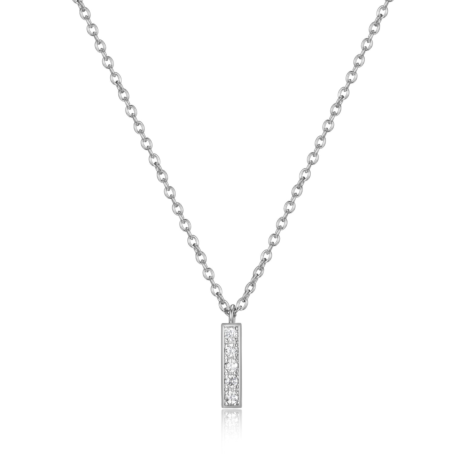Sterling Silver Bar Necklace, 18 "