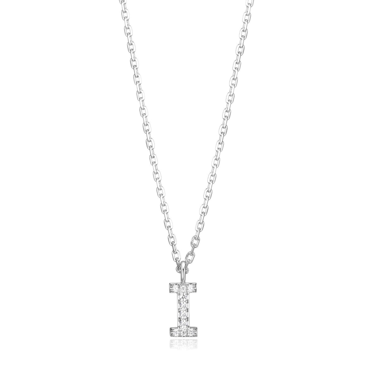 FINAL SALE - Initial I Pendant with CZ Accents