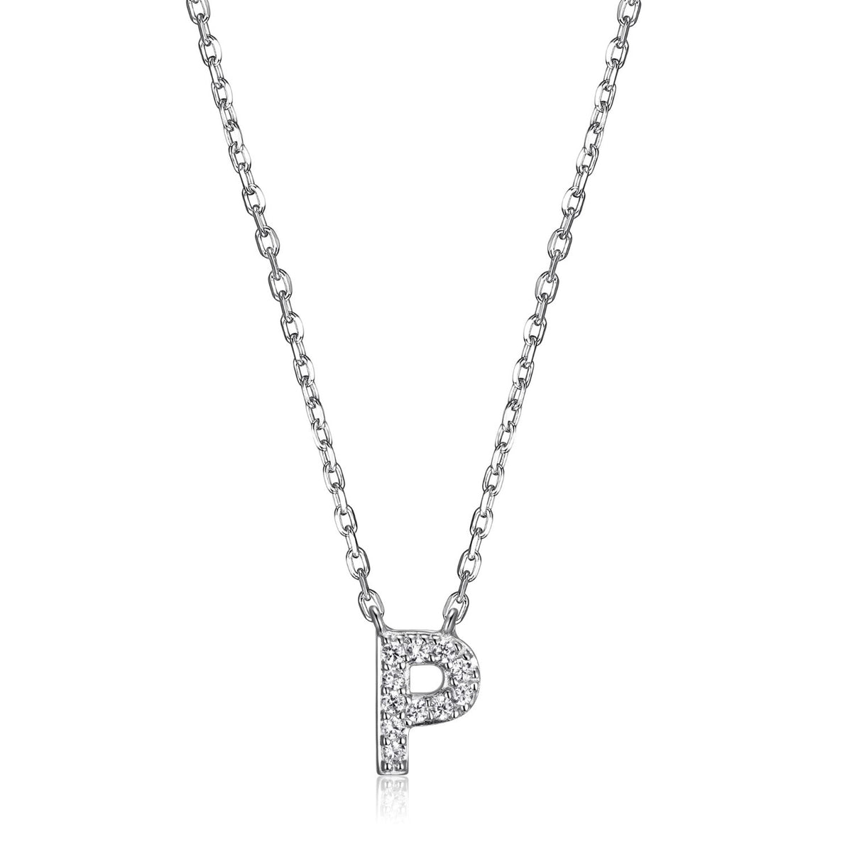 FINAL SALE - Initial P Pendant with CZ Accents.