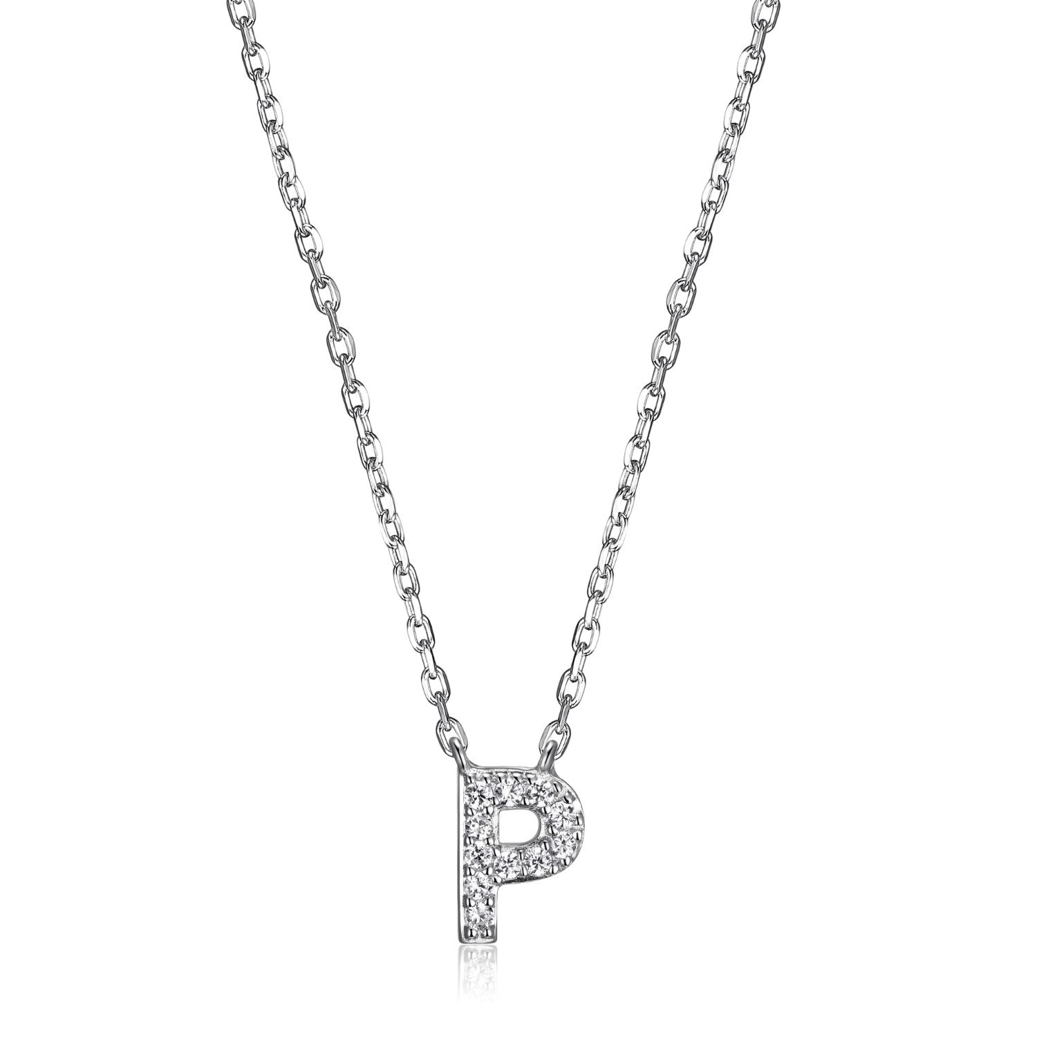 Initial P Pendant with CZ Accents.