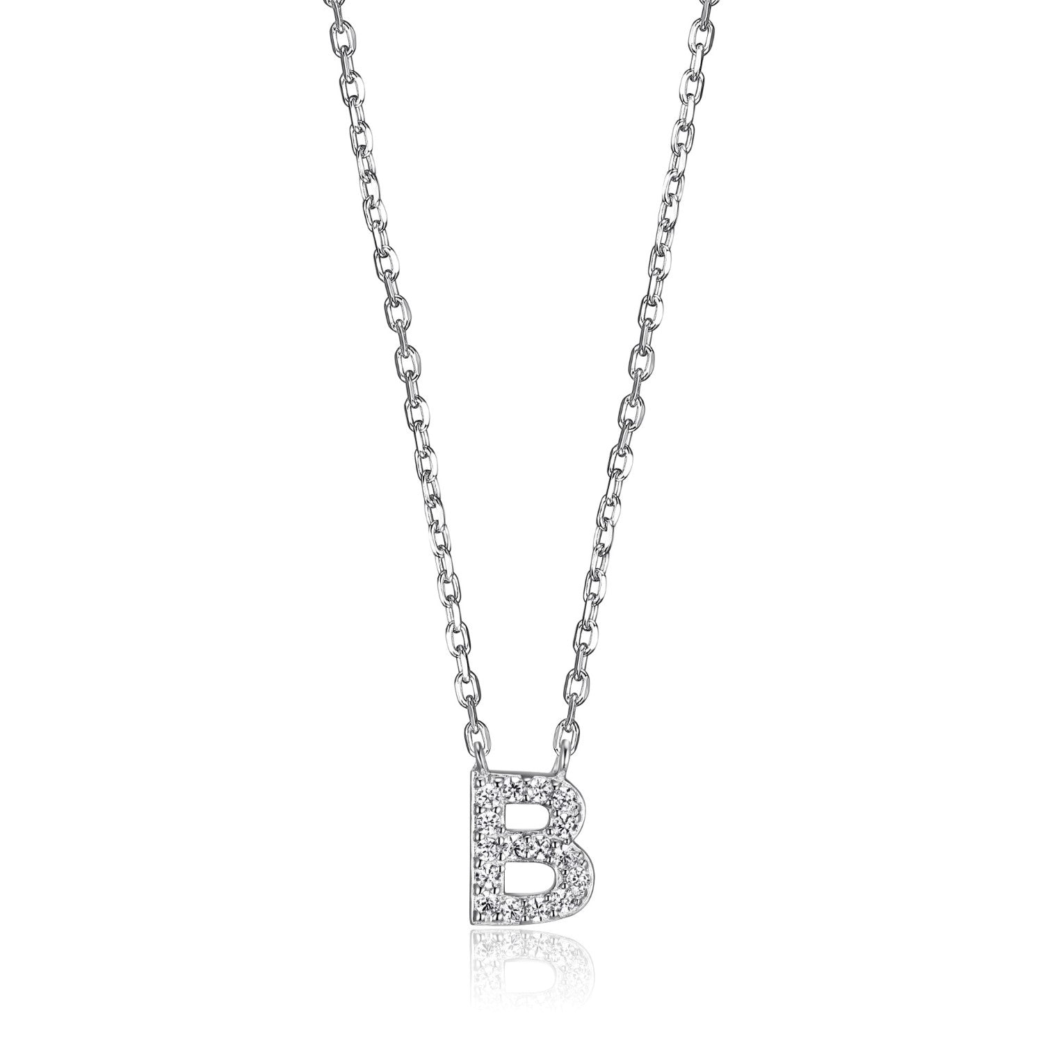 Initial B Pendant with CZ Accents