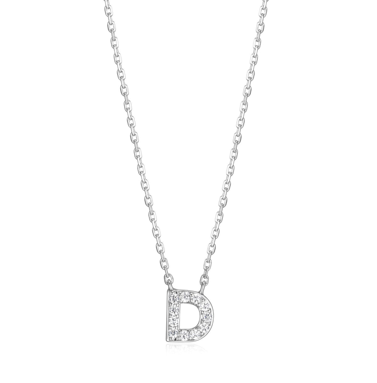 FNAL SALE - Initial D Necklace with CZ Accents