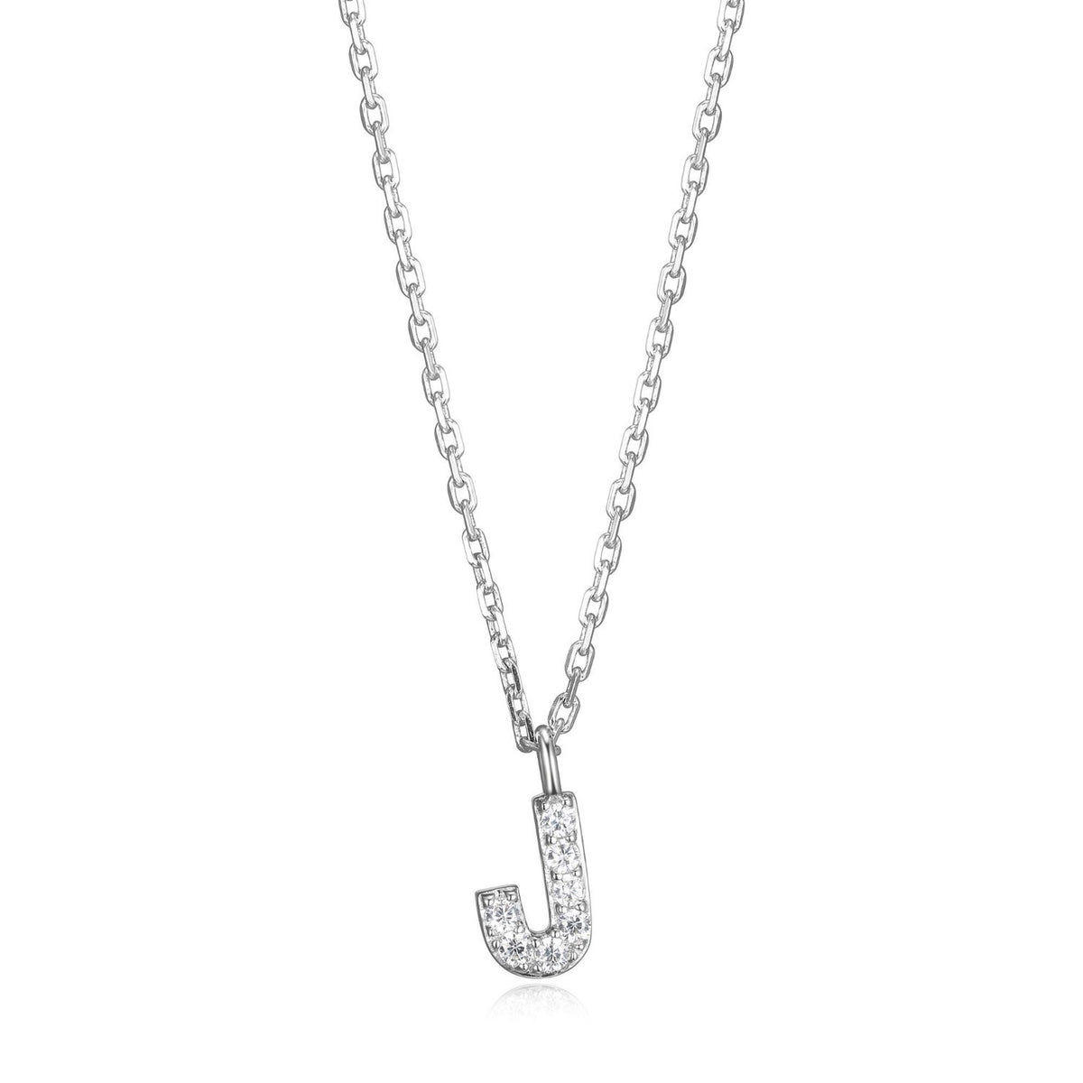FINAL SALE - Initial J Pendant with CZ Accents