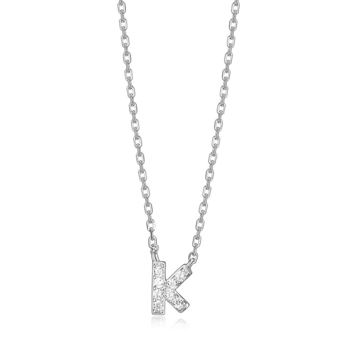 FINAL SALE - Initial K Pendant with CZ Accents