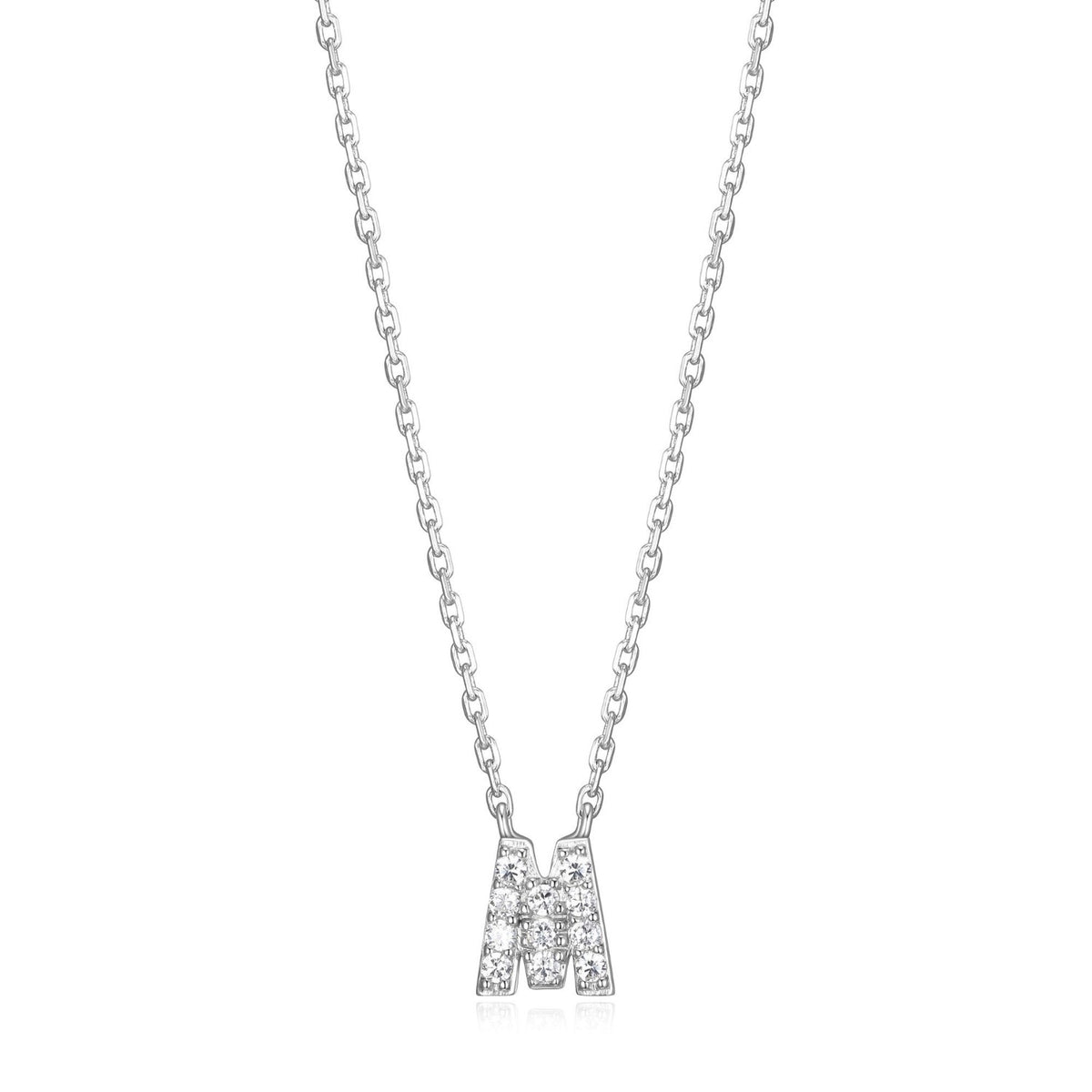 FINAL SALE - Initial M Pendant with CZ Accents