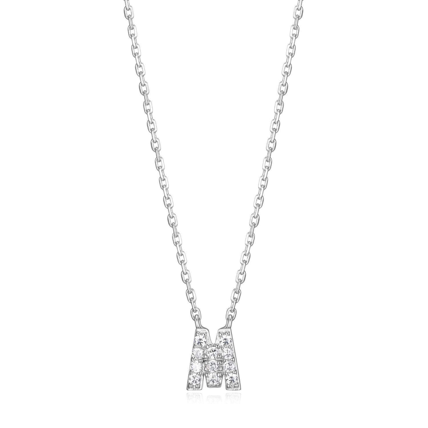 Initial M Pendant with CZ Accents