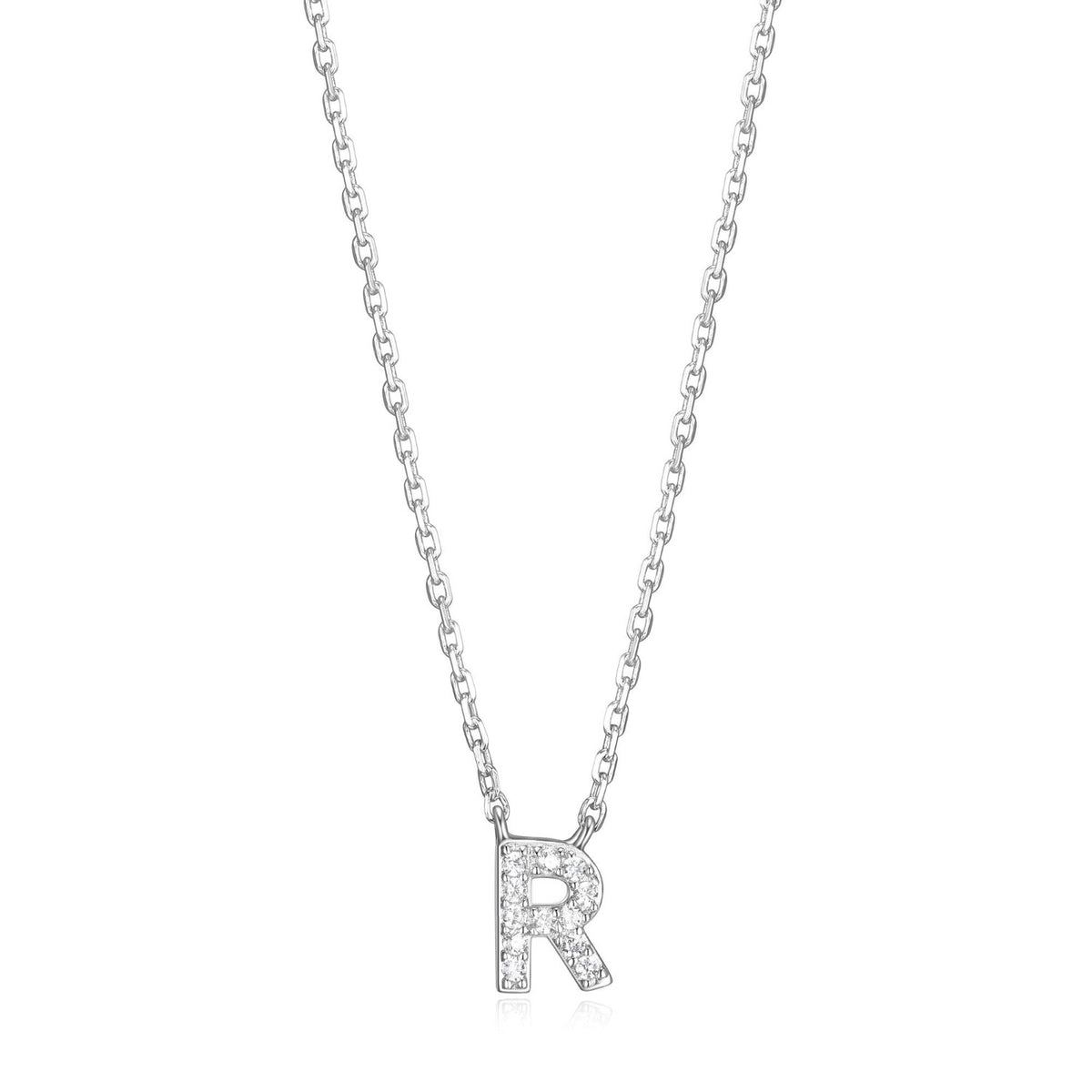 FINAL SALE - Initial R Necklace with CZ Accents