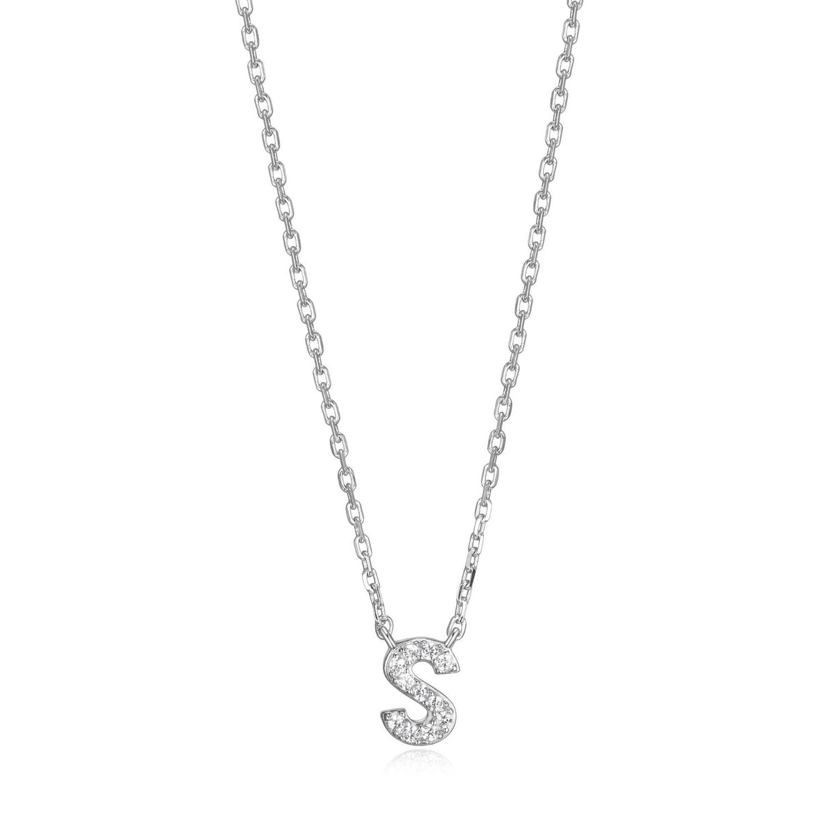 FINAL SALE - Initial S Necklace with CZ Accents