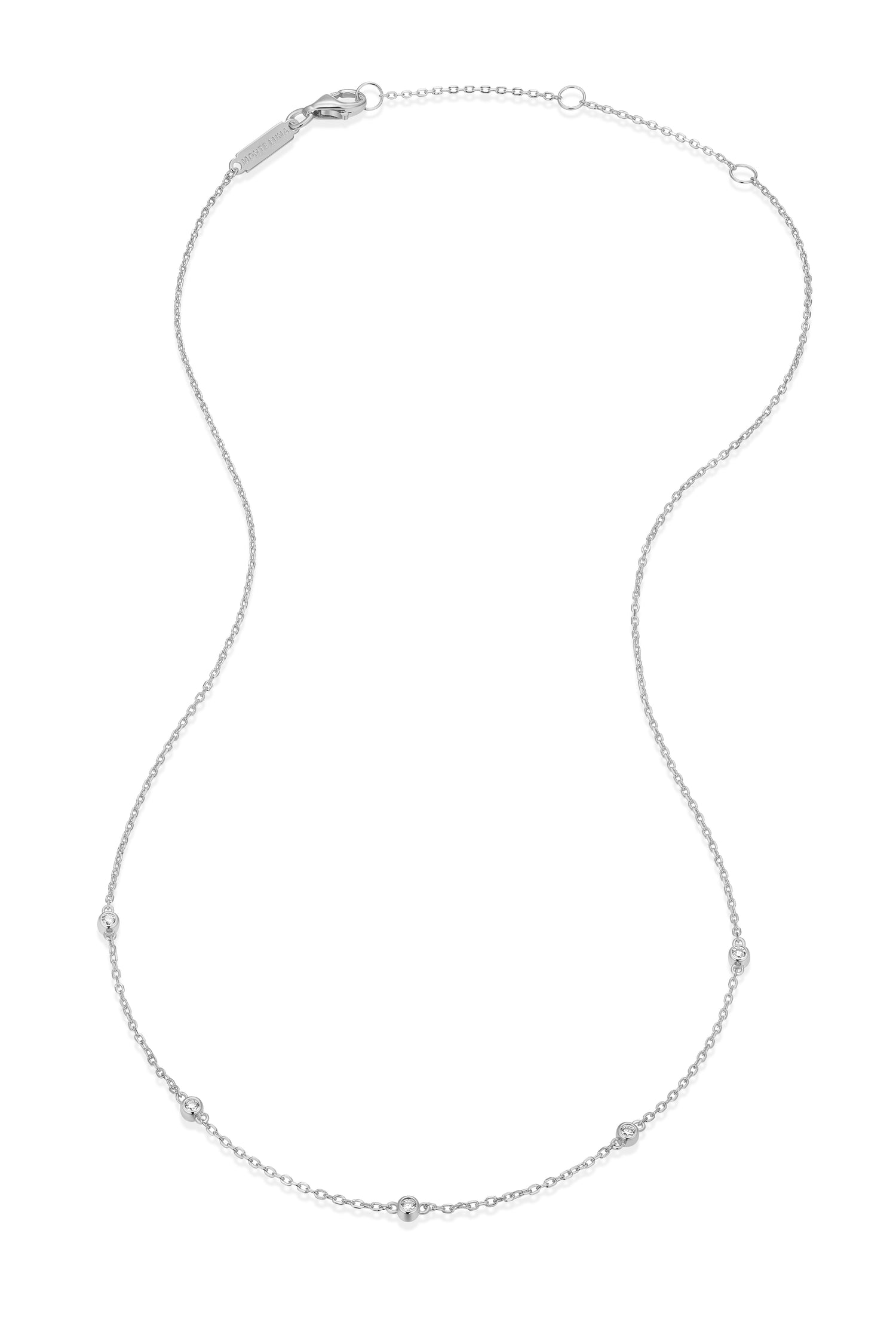 "M" Lab-Created Diamond 5-Stone Station Necklace