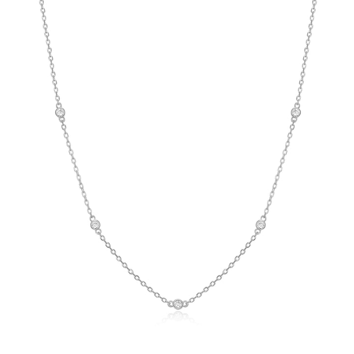 "M" Lab-Created Diamond 5-Stone Station Necklace