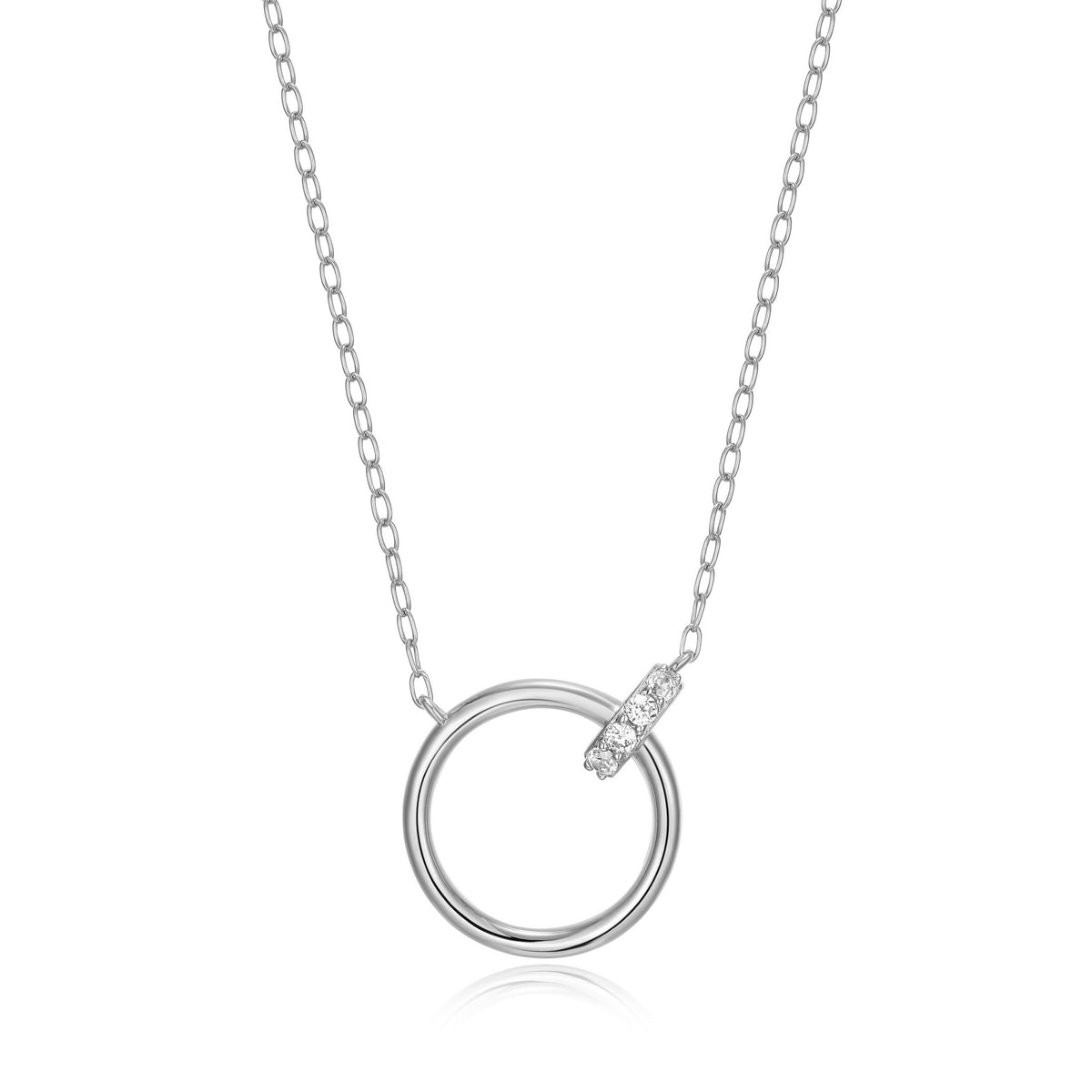 13mm Open Circle Neclace with Lab Grown Diamonds