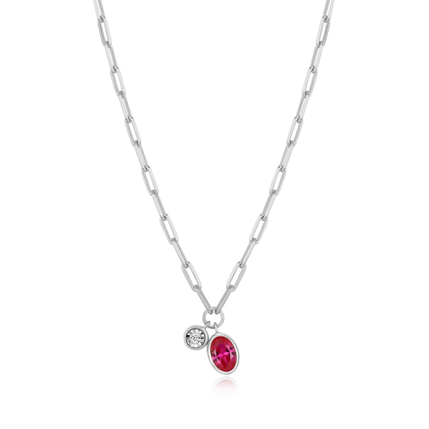 Ruby & Lab-created Diamond Pendant.