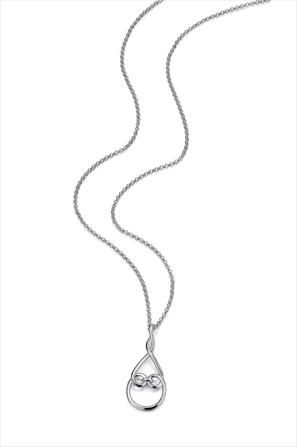 Tear Drop Shape with an Infinity Design Pendant.