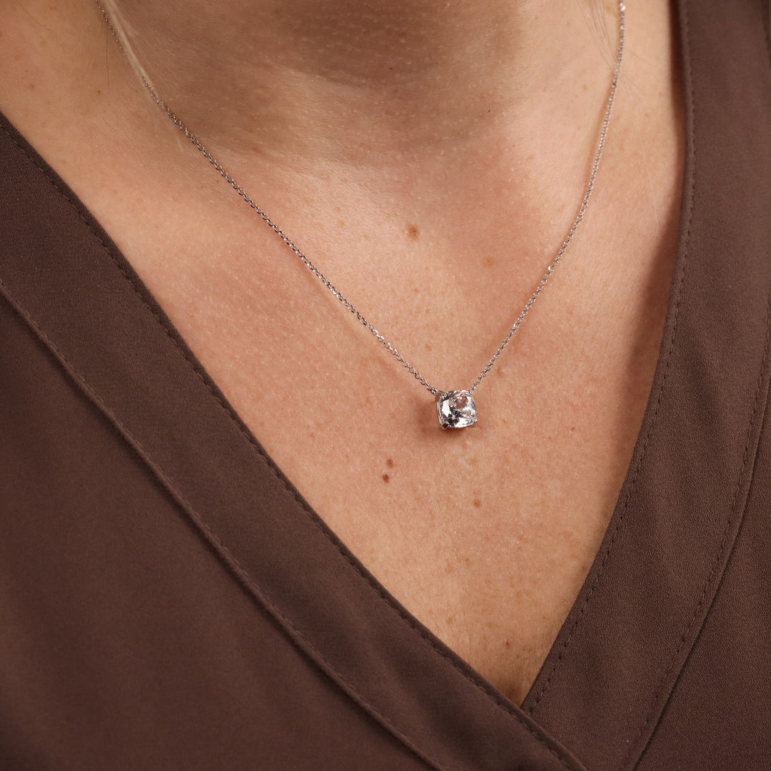 8mm Cushion Cut CZ Pendant