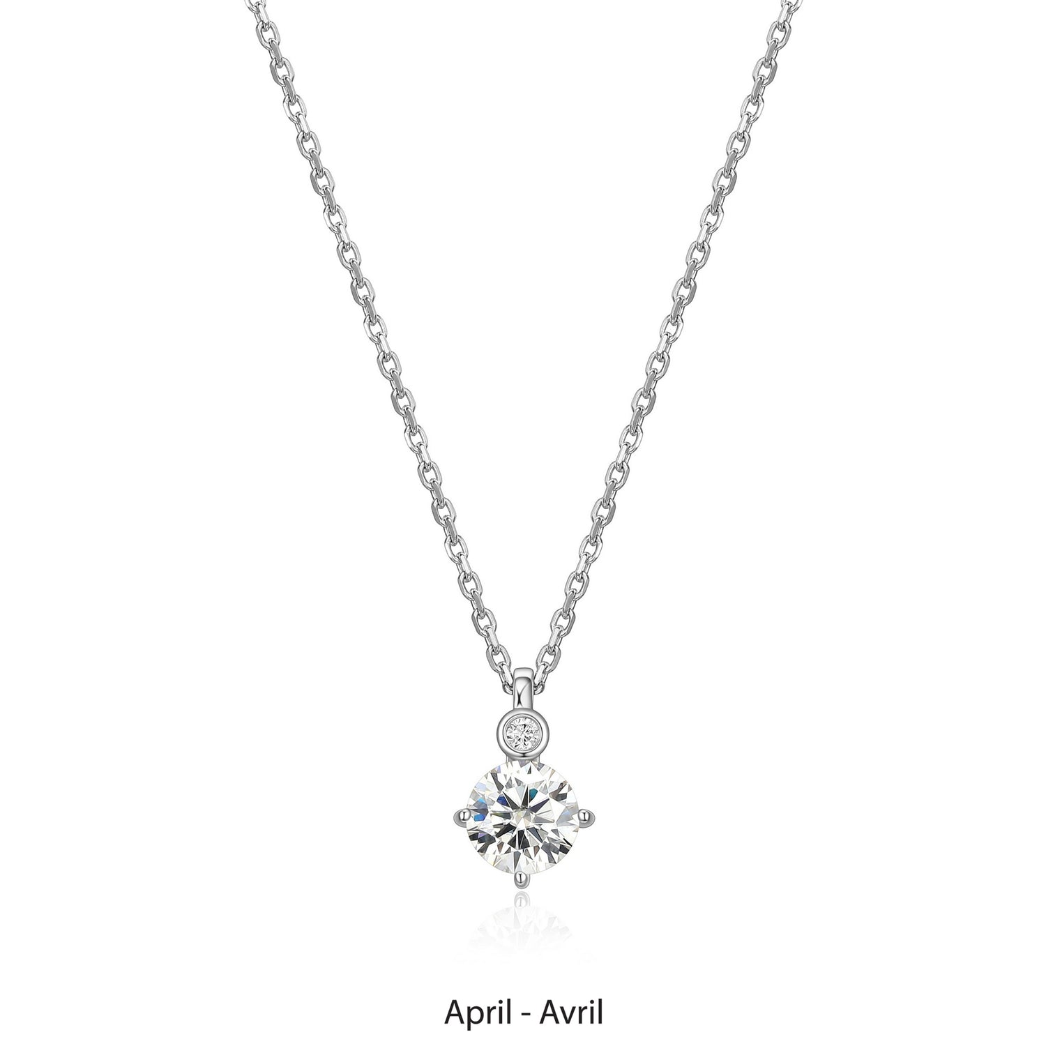 6mm Moissanite Pendant with a Lab-grown Diamond Accent.
