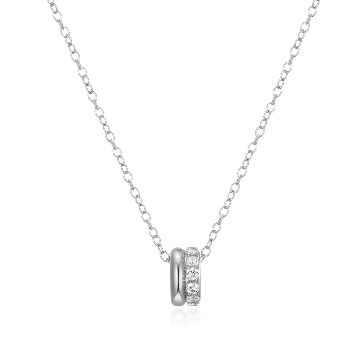 FINAL SALE - Double Row Pendant with CZ Accents