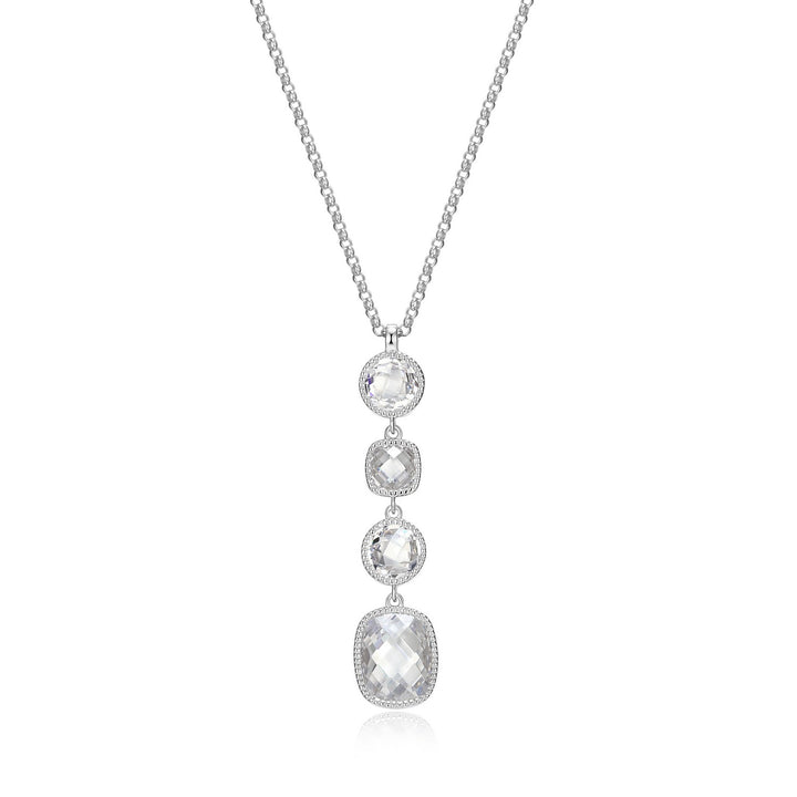 Graduated Checkerboard Cut Long Drop Pendant