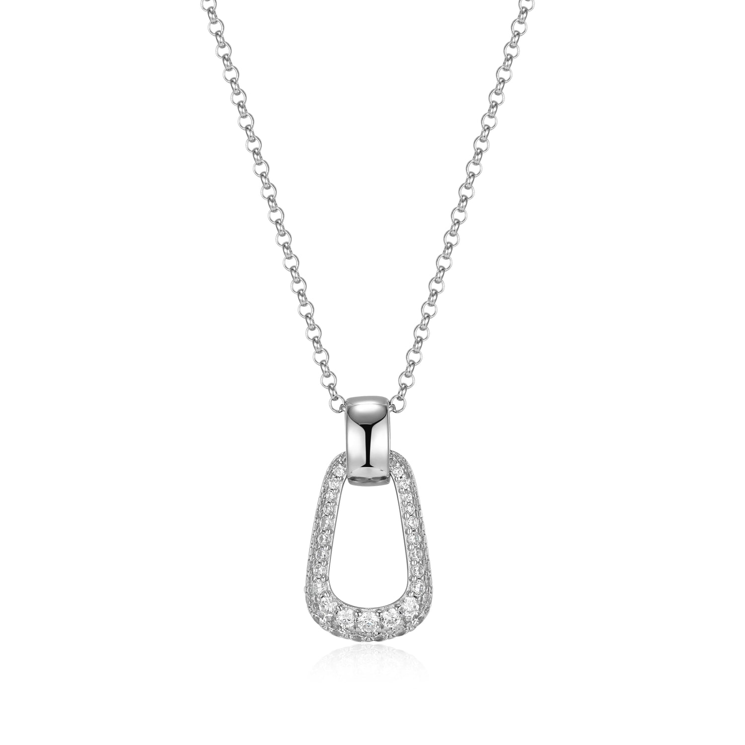 ELLE "Citadel" Rhodium-Plated Sterling Silver Reversible Pendant