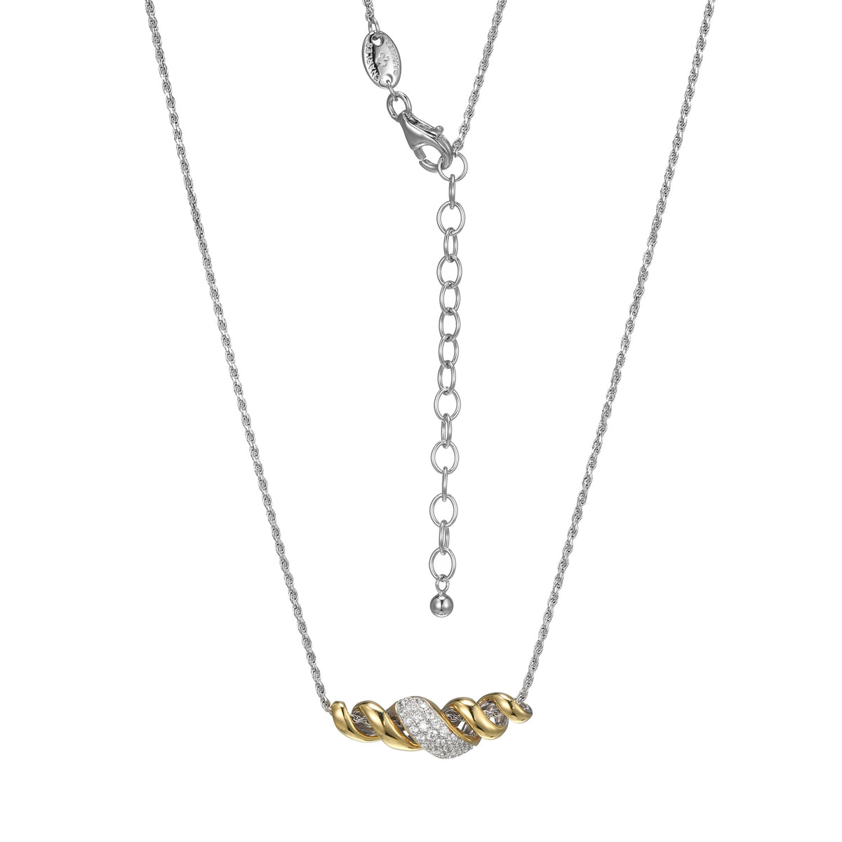 "Celeste" Twisted Baquette Bar Pendant