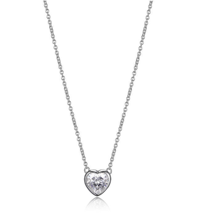 Heart Shaped Diamondlite CZ Solitaire Pendant.