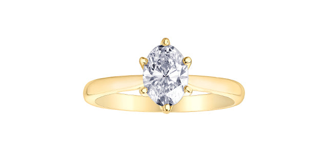 14k Maple Leaf Diamonds Eternal Flames Solitaire Engagement Ring,