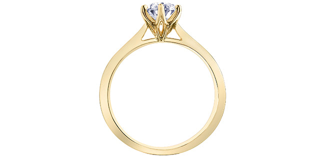 14k Maple Leaf Diamonds Eternal Flames Solitaire Engagement Ring,