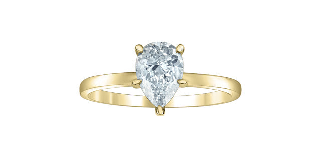 Diamond Evolution 14ky 1.07ct LG Pear Cut Hidden Halo Engagment ring 1.13tdw